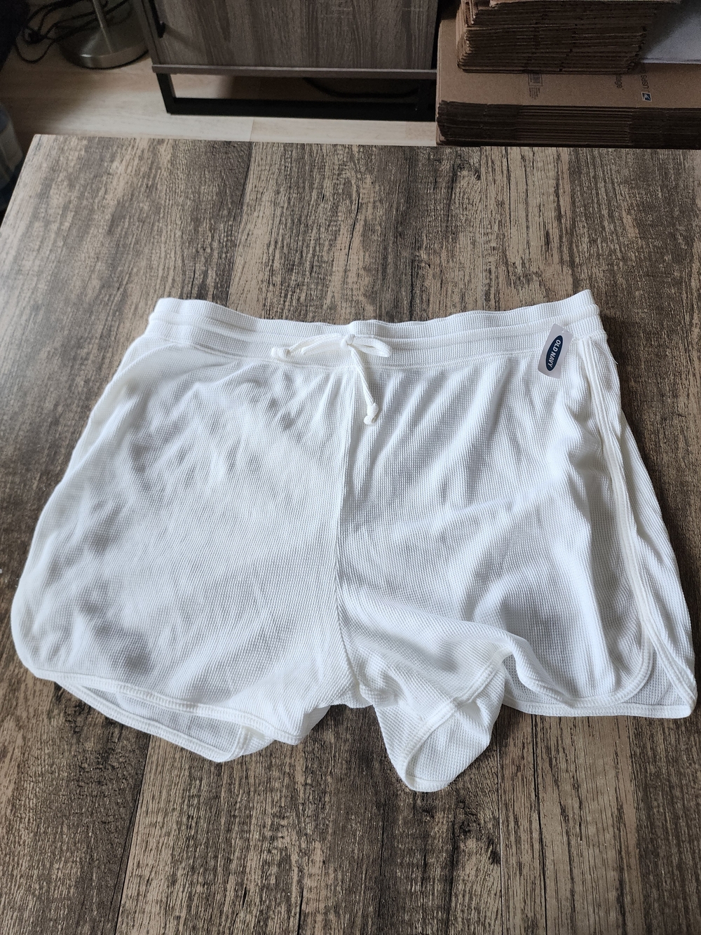 Old Navy Thermal Knit Pajama Shorts XXL White NWT